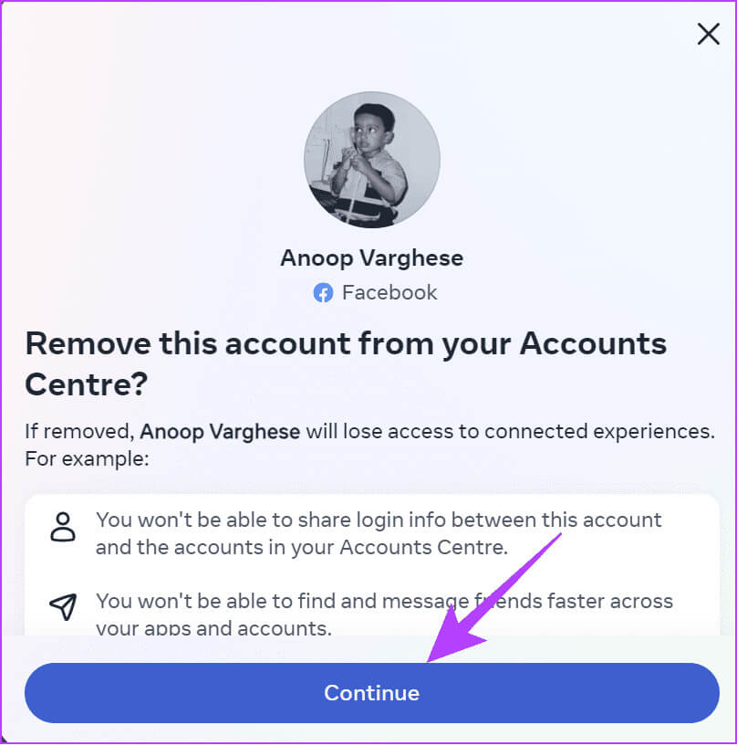 choose-continue-1 كيفية إلغاء ربط Instagram من Facebook