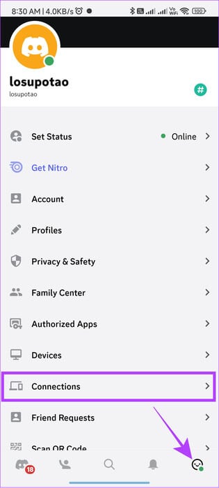 choose-profile-and-then-tap-connections كيفية توصيل Steam بـ Discord وماذا تفعل إذا لم تتمكن من ذلك