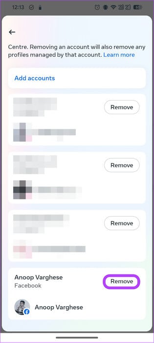choose-remove-3 كيفية إلغاء ربط Instagram من Facebook