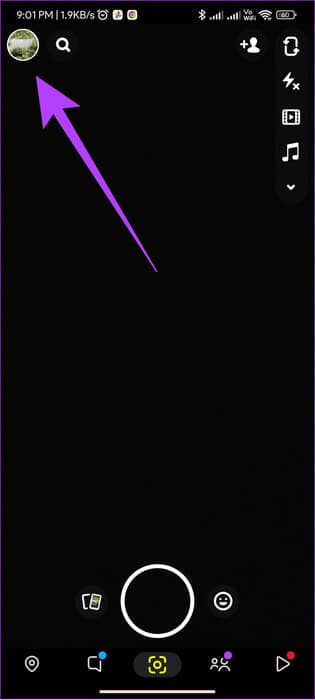 choose-the-profile-icon-from-the-top-right-corner 3 طرق لاستعادة Snaps المحذوفة على iPhone وAndroid