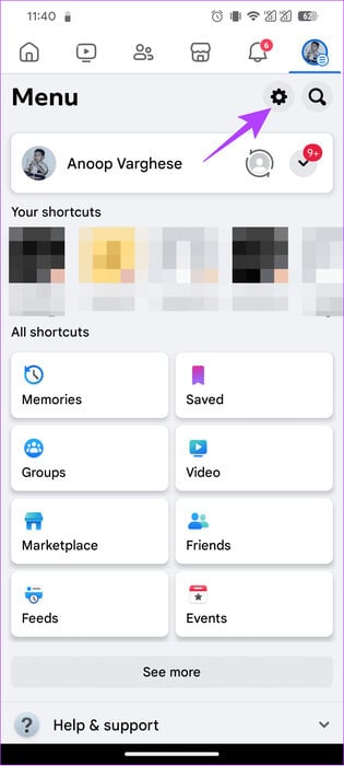 choose-the-settings-icon-over-the-username-1 كيفية إلغاء ربط Instagram من Facebook