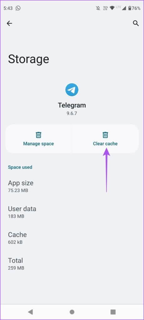 clear-cache-telegram-android-461x1024-1 أفضل 5 إصلاحات لعدم عمل Picture-in-Picture في Telegram على iPhone وAndroid