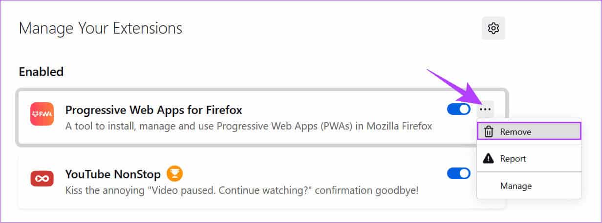 click-the-three-dots-next-to-the-extension-and-then-choose-remove كيفية إضافة أو إزالة ملحقات Firefox (الإضافات)