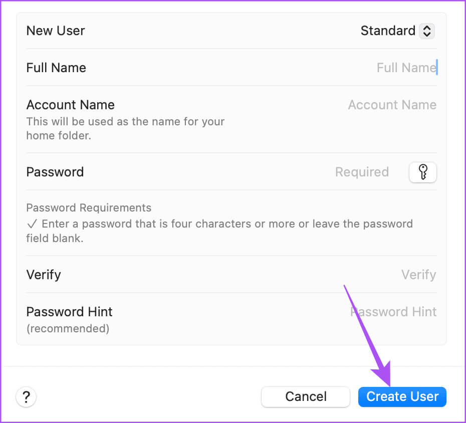 create-user-on-mac أفضل 6 إصلاحات لعدم فتح Microsoft Word على iPhone وiPad وMac