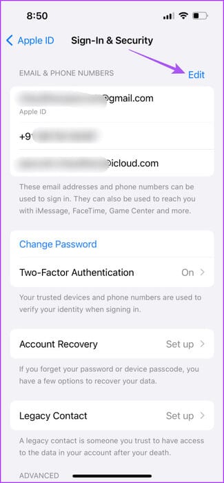 edit-phone-number-and-email-settings-iphone-475x1024-1 كيفية تغيير رقم هاتف FaceTime على iPhone وiPad وMac