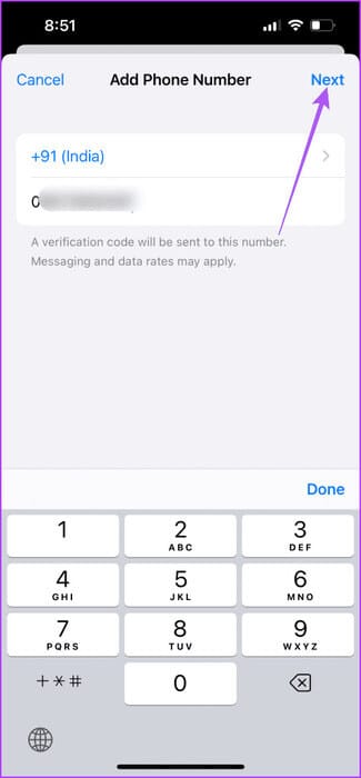 enter-new-phone-number-apple-account-iphone-475x1024-1 كيفية تغيير رقم هاتف FaceTime على iPhone وiPad وMac