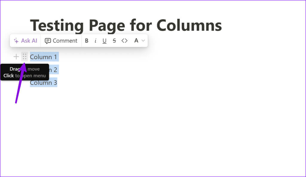 make-columns-in-Notion-12-1024x592-1 كيفية إنشاء أعمدة في Notion
