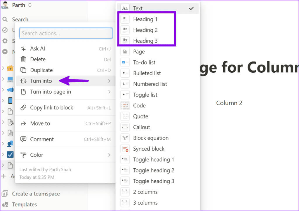 make-columns-in-Notion-9-1024x723-1 كيفية إنشاء أعمدة في Notion