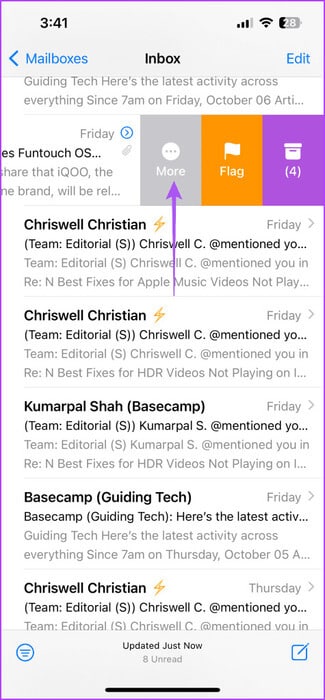 more-email-options-mail-app-iphone-475x1024-1 كيفية حظر عنوان البريد الإلكتروني في Apple Mail على iPhone وiPad وMac