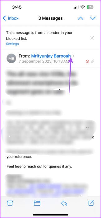more-options-email-sender-mail-app-iphone-475x1024-1 كيفية حظر عنوان البريد الإلكتروني في Apple Mail على iPhone وiPad وMac