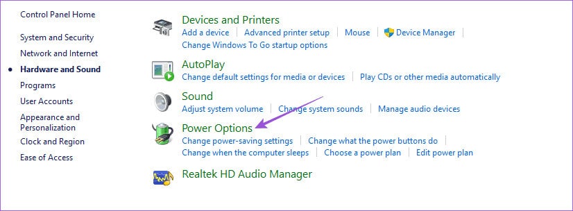 power-options-control-panel-windows-11 أفضل 6 إصلاحات لعدم ظهور Kindle على Windows 11