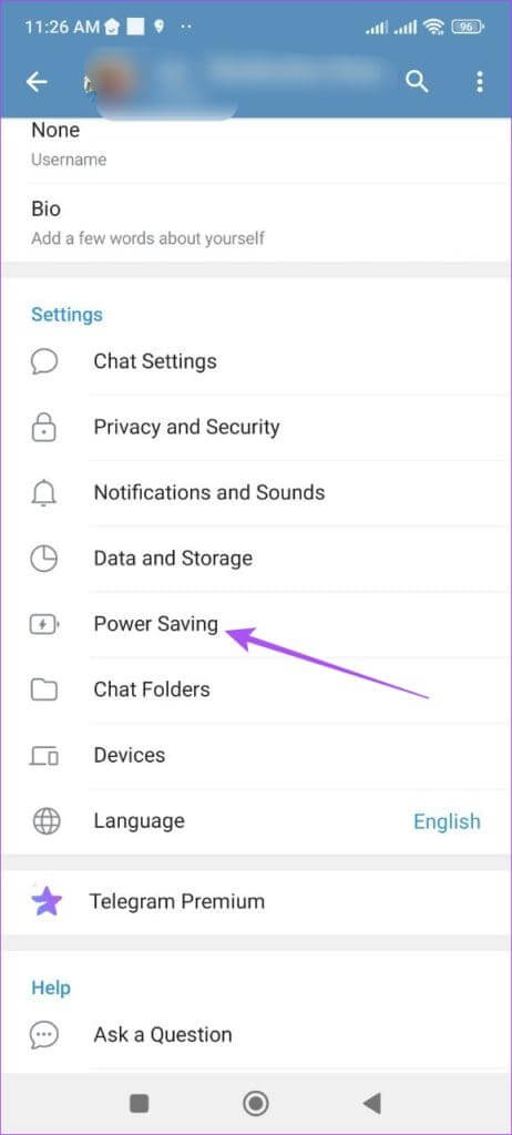 power-saving-telegram-android-462x1024-1 أفضل 5 إصلاحات لعدم عمل Picture-in-Picture في Telegram على iPhone وAndroid