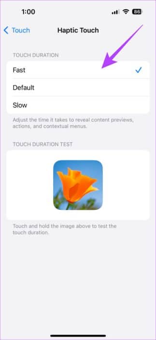 set-the-Touch-Duration-to-Fast-472x1024-1-e1696957728536 كيفية استعادة 3D Touch على iPhone بنظام iOS 17