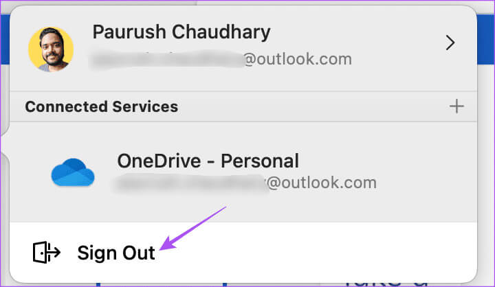 sign-out-ms-word-mac أفضل 6 إصلاحات لعدم فتح Microsoft Word على iPhone وiPad وMac