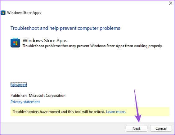 start-windows-app-troubleshooter-windows أفضل 8 إصلاحات لعدم إرسال Telegram للرسائل على أجهزة Mac وWindows