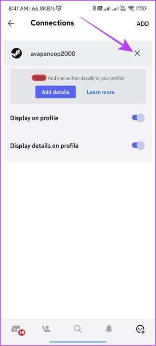 tap-the-x-button-next-to-the-steam-username كيفية توصيل Steam بـ Discord وماذا تفعل إذا لم تتمكن من ذلك