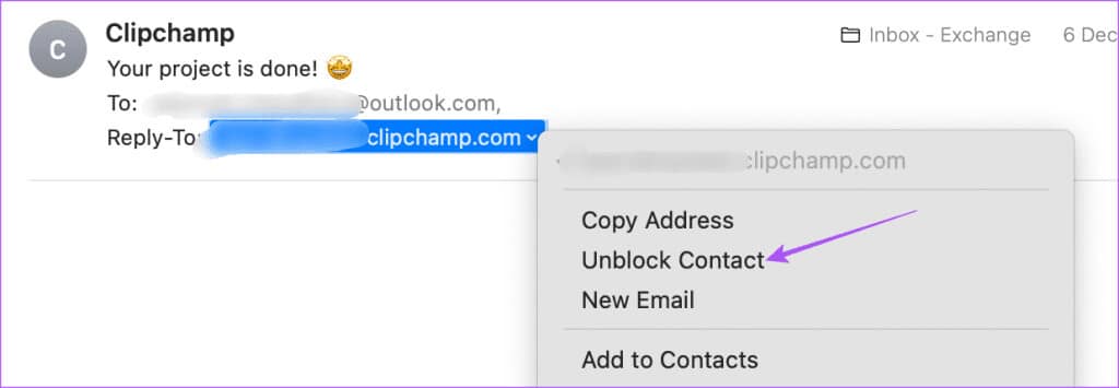 unblock-contact-on-mail-app-on-mac-1024x355-1 كيفية حظر عنوان البريد الإلكتروني في Apple Mail على iPhone وiPad وMac