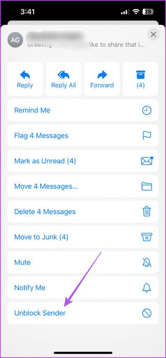 unblock-sender-mail-app-iphone-475x1024-1 كيفية حظر عنوان البريد الإلكتروني في Apple Mail على iPhone وiPad وMac