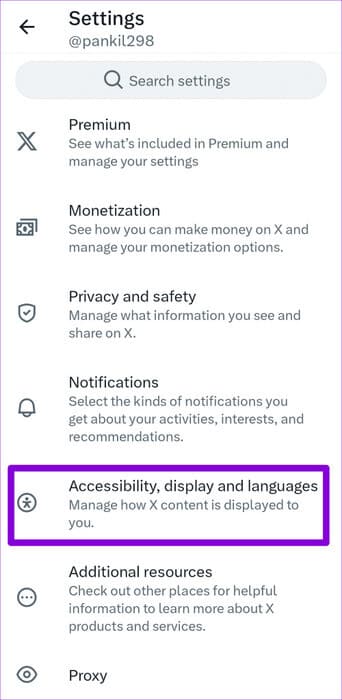 Accessibility-Settings-on-Twitter-500x1024-1 أفضل 7 إصلاحات لعدم عمل الصوت على Twitter على Android أو iPhone