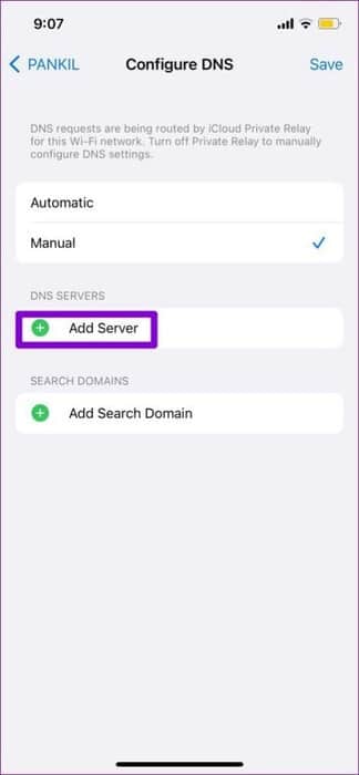Add-DNS-Server-iPhone-2-474x1024-1 10 طرق لإصلاح خطأ خادم YouTube 400 على Android وiPhone