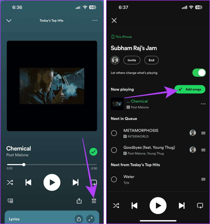 Add-Songs-to-Jam-on-Spotify-1 كيفية بدء جلسة Spotify Jam مع الأصدقاء