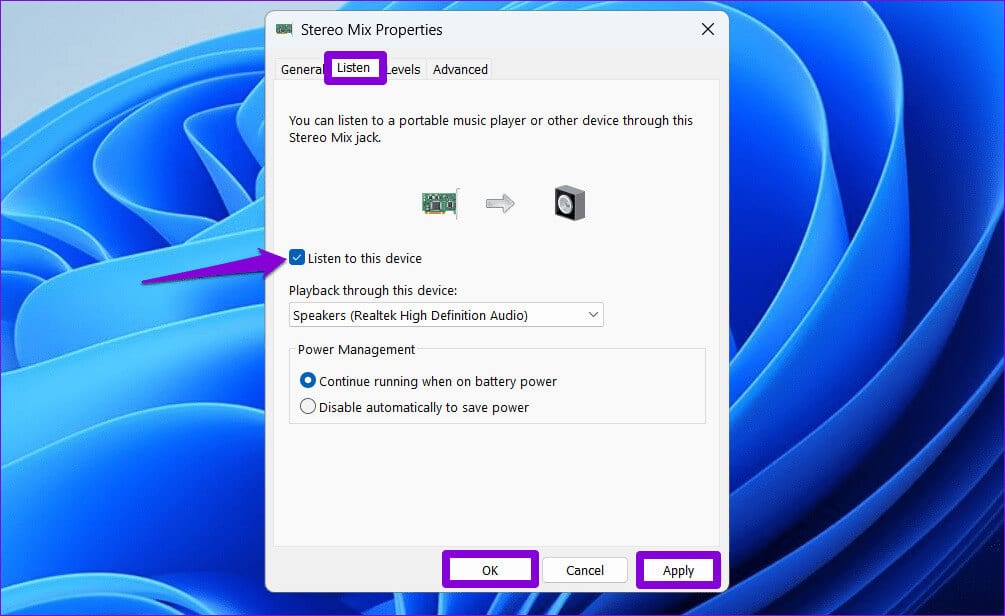 Allow-Stereo-Mix-to-Listen-to-Your-PC أفضل 6 إصلاحات لعدم عمل STEREO MIX على Windows
