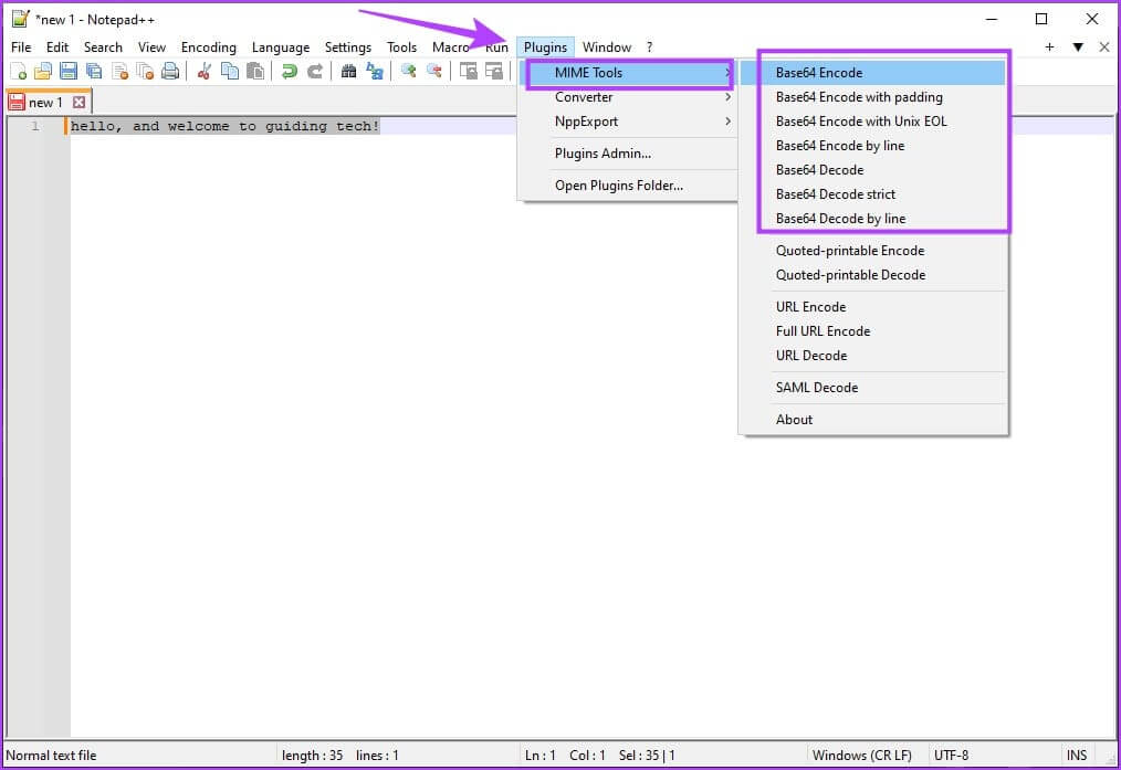 كيفية تشفير وفك تشفير Base64 على Notepad ++ - %categories