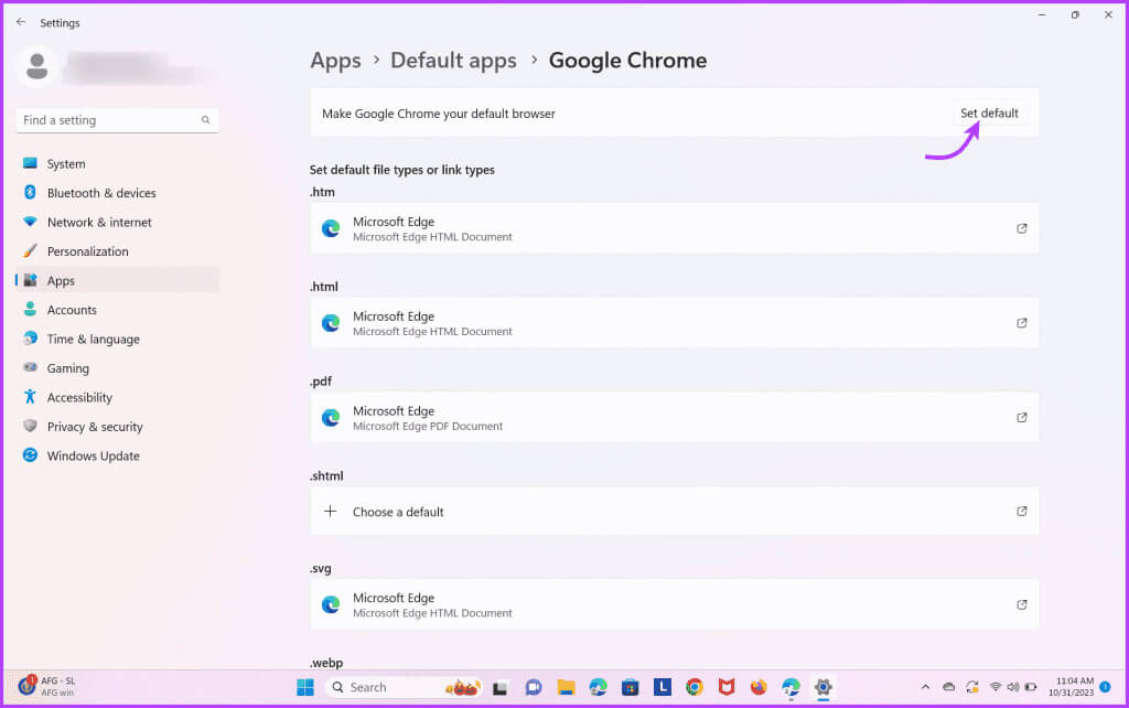 Change-the-Default-Browser-in-Windows-3-1024x642-1 كيفية إصلاح خطأ "سياسات مؤسستك تمنع" في Outlook