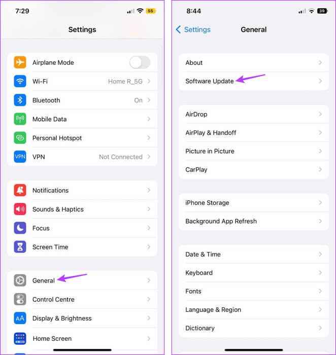 Check-for-iPhone-Software-Update-13 8 طرق لإصلاح عدم عمل تطبيق Amazon على Android و iPhone