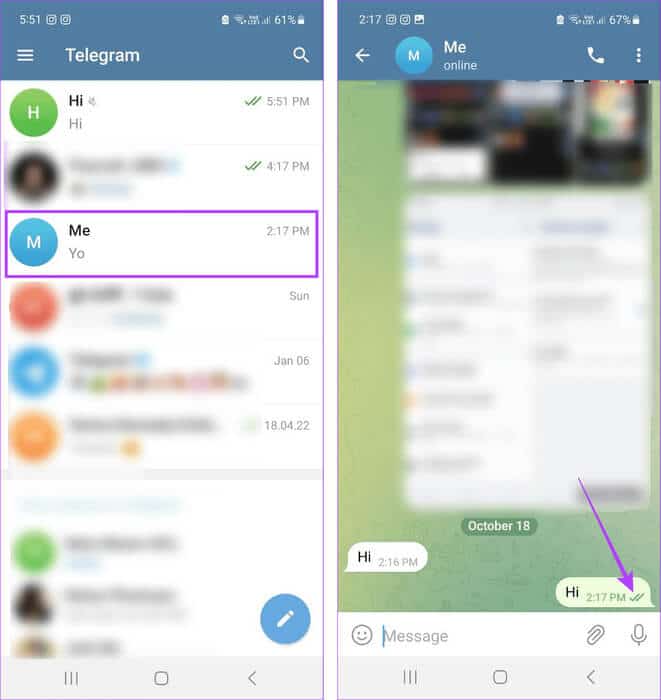 Check-for-two-tick-marks ما هي إيصالات قراءة Telegram وهل يمكنك إيقاف تشغيلها؟