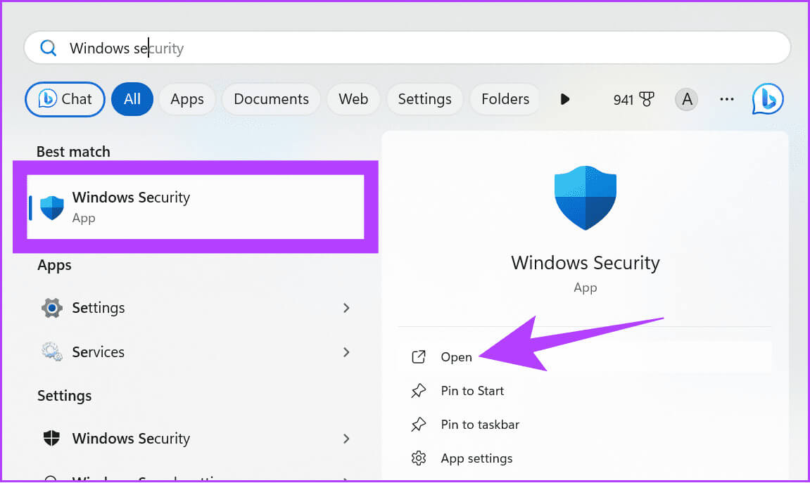 Choose-Windows-security-and-then-choose-Open 12 طريقة لإصلاح استمرار تعطل OBS على Windows