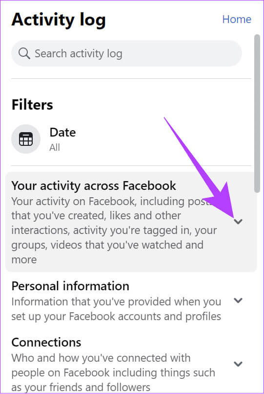Choose-your-activity-across-facebook-1 كيفية إزالة الإعجابات على Facebook على جهاز الكمبيوتر والهاتف المحمول