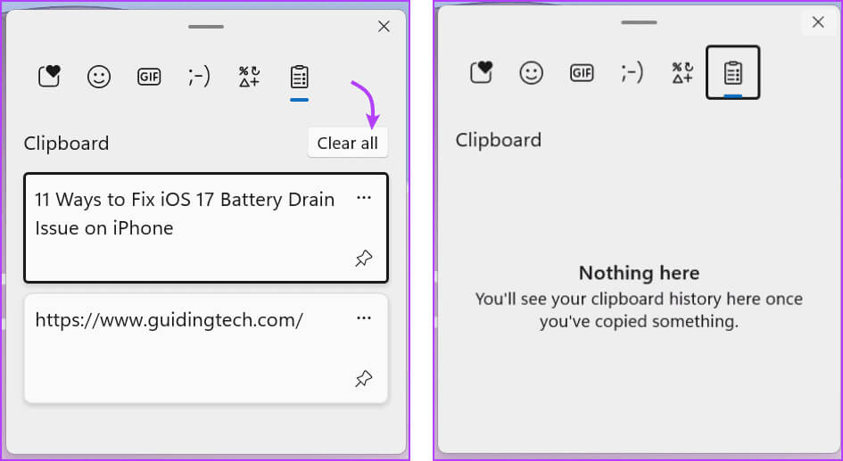 Clear-your-clipboard-history-on-Windows 8 طرق لإصلاح عدم عمل النسخ واللصق في Chrome على Mac أو Windows