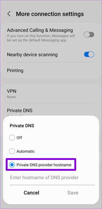 Custom-DNS-on-Android-2-500x1024-1 10 طرق لإصلاح خطأ خادم YouTube 400 على Android وiPhone