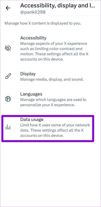 Data-Usage-in-the-Twitter-App-500x1024-1 أفضل 7 إصلاحات لعدم عمل الصوت على Twitter على Android أو iPhone