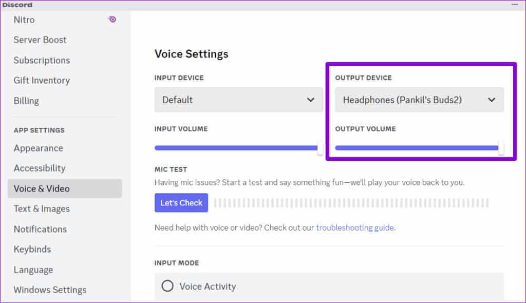 Discord-Audio-Output-Device-1024x590-1 8 طرق لإصلاح عدم وصول صوت Discord عبر سماعة الرأس