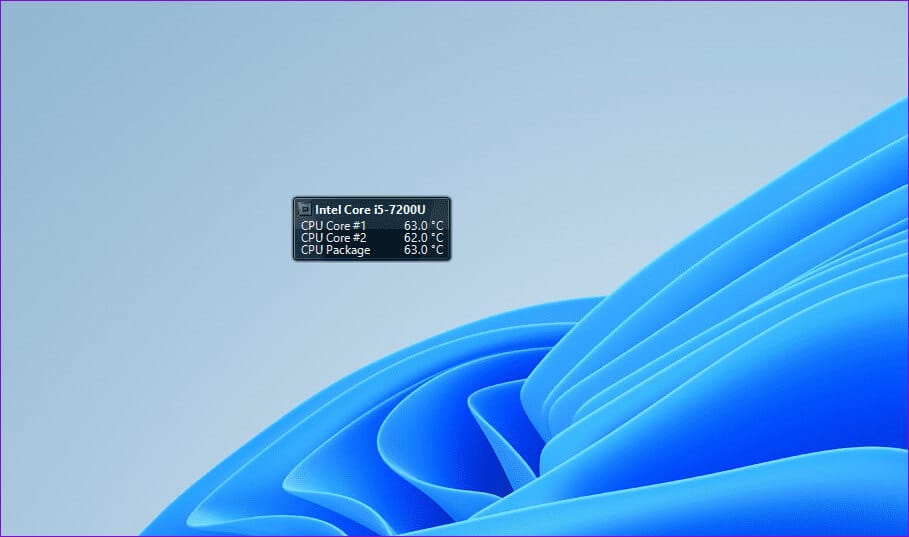 Display-CPU-Temprature-on-Windows-Desktop كيفية عرض درجة حرارة وحدة المعالجة المركزية على Windows