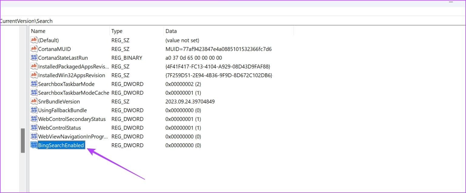 Double-Click-on-BingSearchEnabled-1536x637-1 5 طرق لإزالة Bing من Windows 11