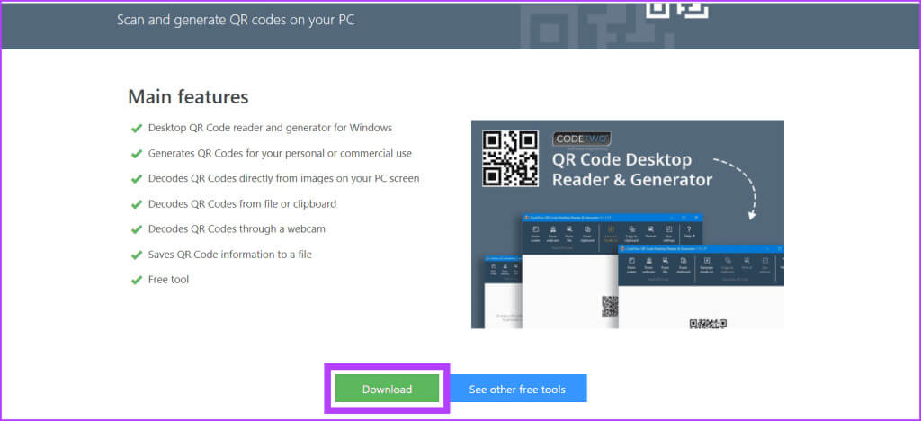 Download-and-install-CodeTwo-on-your-computer-1024x468-1 5 طرق لمسح رموز QR على جهاز كمبيوتر يعمل بنظام Windows