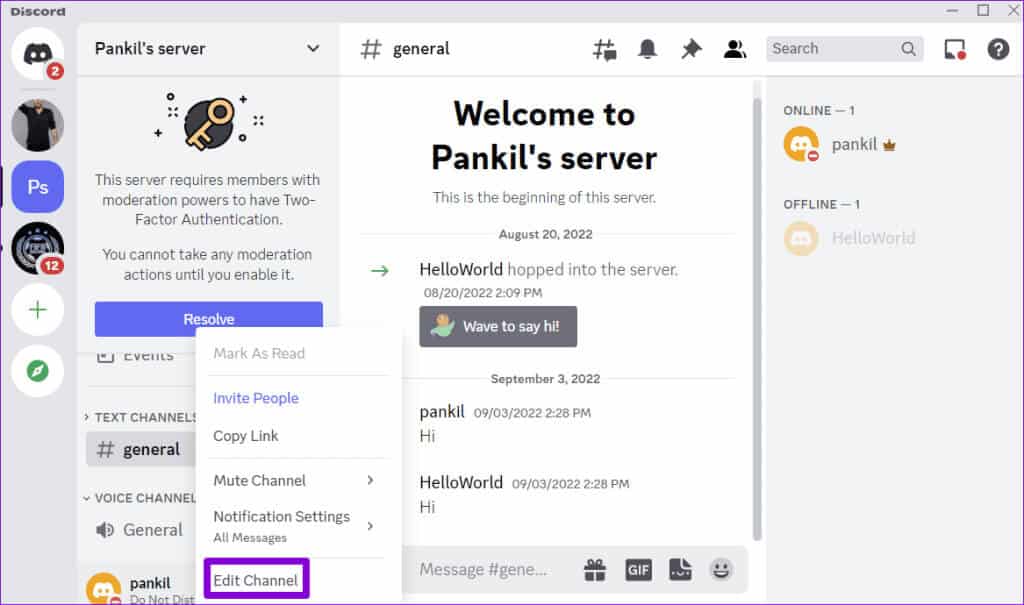 Edit-Channel-in-Discord-1024x605-1 8 طرق لإصلاح عدم وصول صوت Discord عبر سماعة الرأس