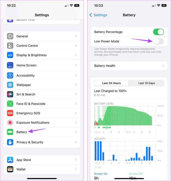 Enable-Low-Power-Mode-1 12 طريقة لإصلاح مشكلة استنزاف البطارية في iOS 17 على iPhone