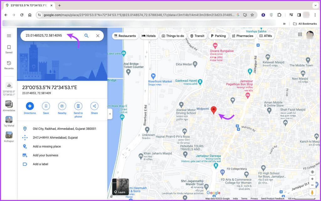 Get-Coordinates-of-the-Halfway-Point-via-Google-Web-2-1024x642-1 كيفية العثور على نقطة المنتصف على Google Maps