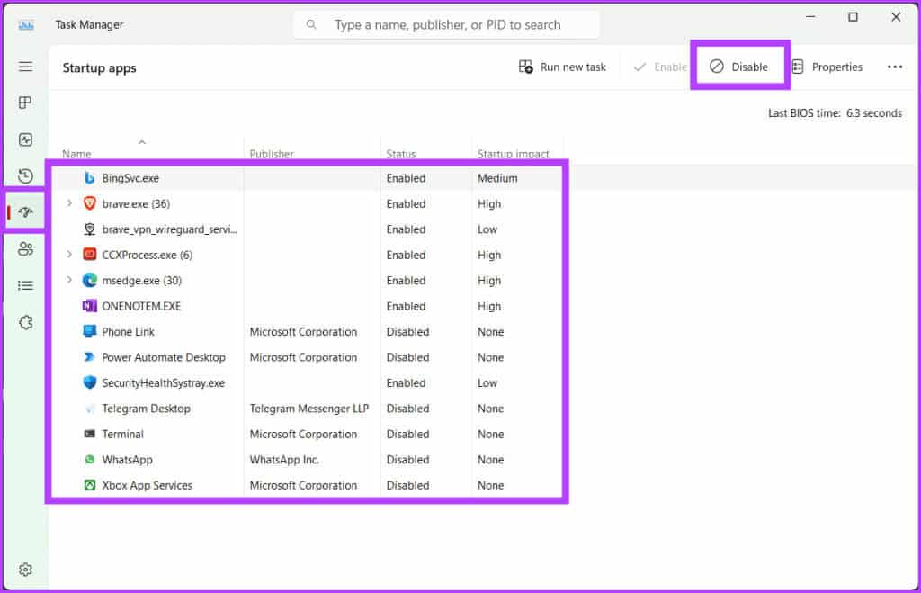 Go-to-the-Startup-tab-and-disable-all-the-Startup-apps-1024x659-1 11 طريقة لإصلاح عدم عمل برنامج جدولة المهام على Windows