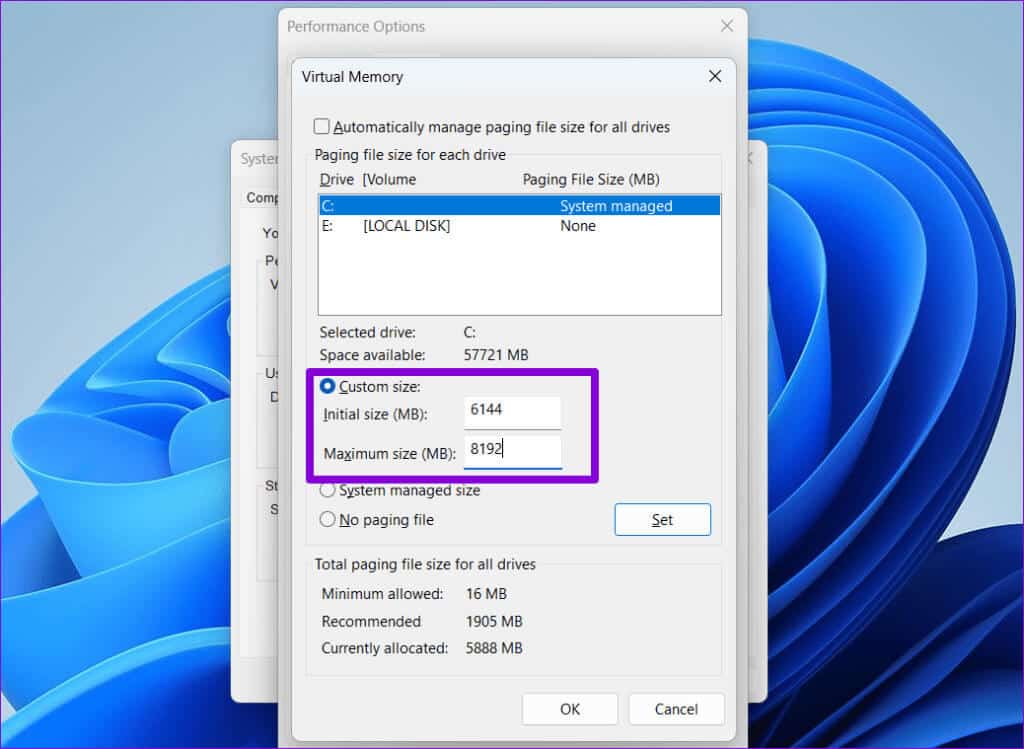 Increase-Virtual-RAM-on-Windows-1024x749-1 أفضل 6 إصلاحات لخطأ DirectX "تعذر تخصيص ذاكرة كافية" على Windows
