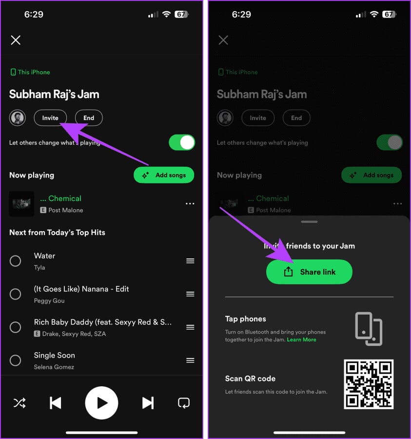 Invite-or-Add-Friend-to-a-Jam-Session-on-Spotify كيفية بدء جلسة Spotify Jam مع الأصدقاء