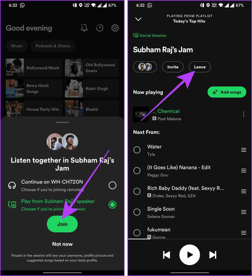 Join-and-Leave-Spotify-Jam-Sessions كيفية بدء جلسة Spotify Jam مع الأصدقاء