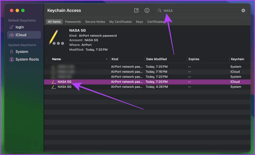 Keychain-Access-on-Mac-1024x626-1 3 طرق لمشاركة كلمات مرور Wi-Fi من Mac إلى iPhone والعكس
