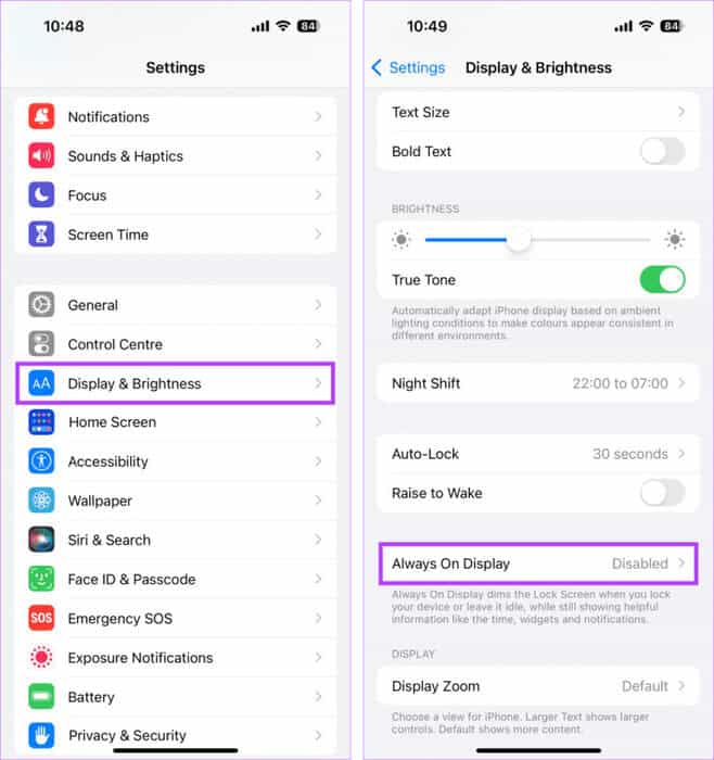 Open-Always-on-Display-Settings-768x817-1 9 طرق لإصلاح اختفاء الخلفية على iPhone