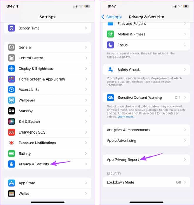 Open-App-Privacy-Report-settings ما هو تقرير خصوصية التطبيقات على iPhone وكيفية استخدامه