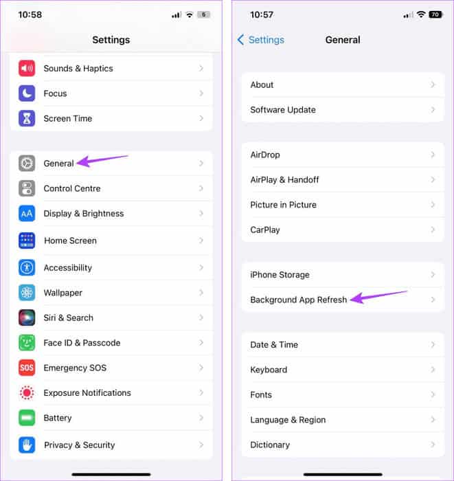 Open-Background-App-Refresh-settings-1 12 طريقة لإصلاح مشكلة استنزاف البطارية في iOS 17 على iPhone